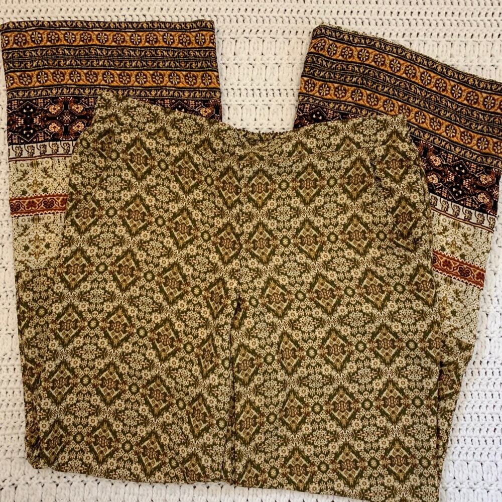 BY & BY Palazzo Pants with Geometric Bands‎ Women's